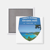 Nationaal Park Klassieke  Retro Maagdeneilanden Magneet (Voorkant / Achterkant)