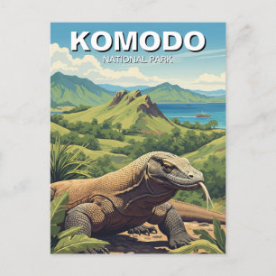 Nationaal park Komodo Dragon Indonesia Briefkaart