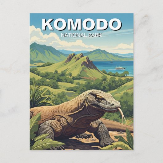 Nationaal park Komodo Dragon Indonesia Briefkaart (Voorkant)