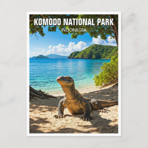 Nationaal park Komodo Dragon Indonesia Briefkaart