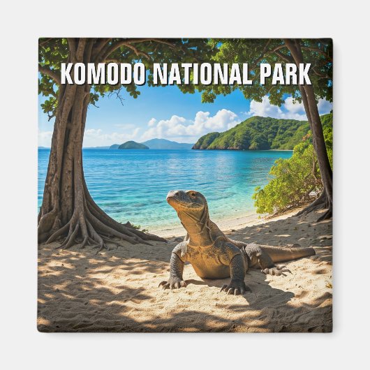 Nationaal park Komodo Dragon Indonesia Magneet (Voorkant)