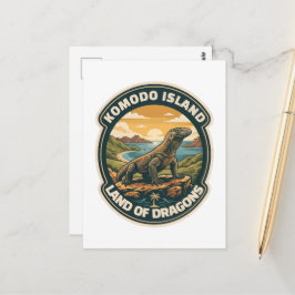 Nationaal park Komodo-eiland Indonesië vintage Briefkaart
