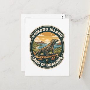 Nationaal park Komodo-eiland Indonesië vintage Briefkaart