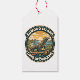 Nationaal park Komodo-eiland Indonesië vintage Cadeaulabel