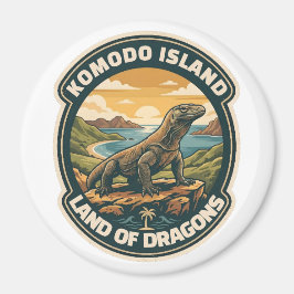 Nationaal park Komodo-eiland Indonesië vintage Magneet