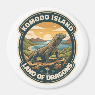 Nationaal park Komodo-eiland Indonesië vintage Magneet