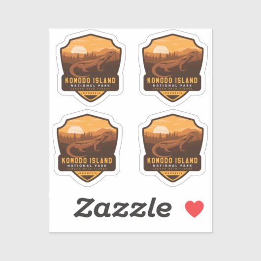 Nationaal park Komodo Island Sticker (Vel)