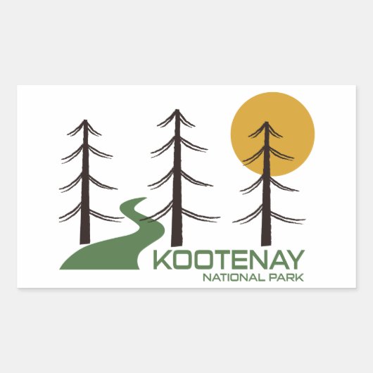 Nationaal Park Kootenay Trail Rechthoekige Sticker (Voorkant)