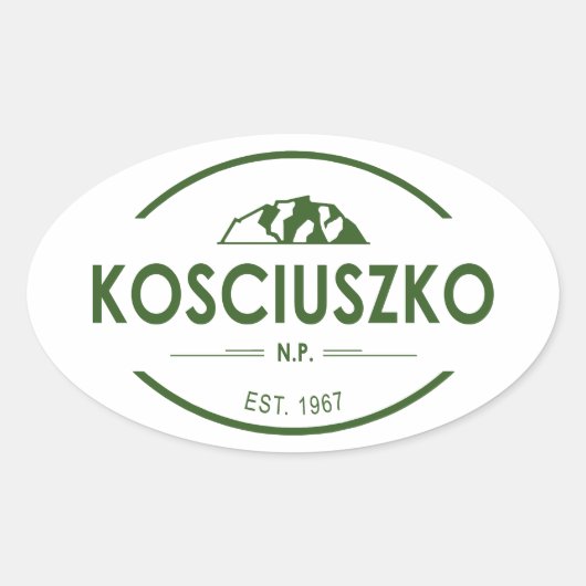 Nationaal park Kosciuszko Ovale Sticker (Voorkant)