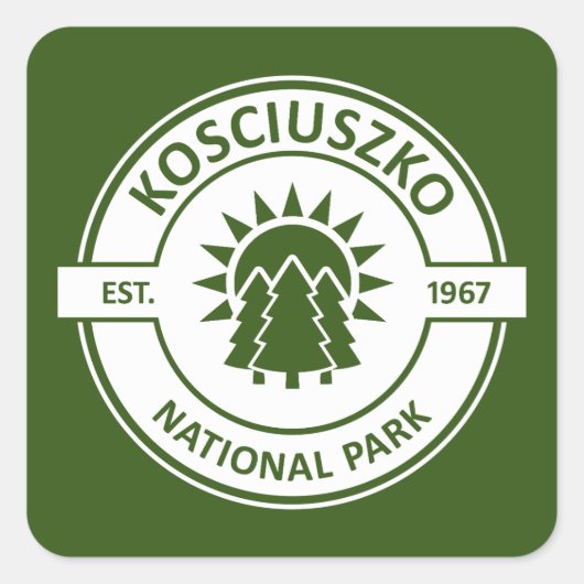 Nationaal park Kosciuszko Sun Trees Vierkante Sticker (Voorkant)