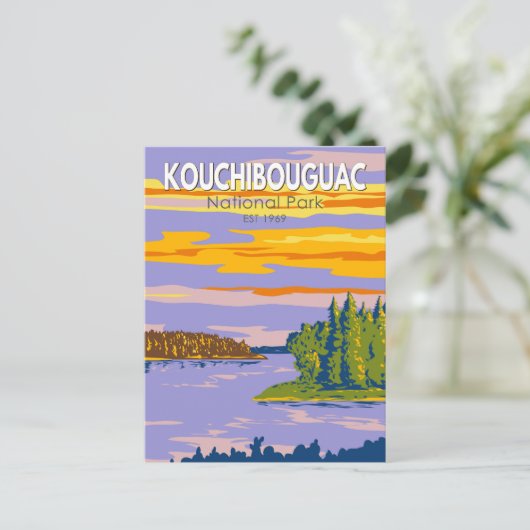 Nationaal Park Kouchibouguac Travel Art  Briefkaart (Staand voorkant)
