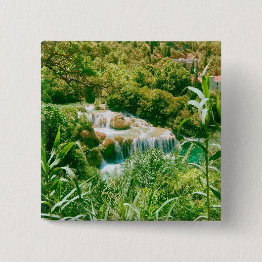 Nationaal park Krka Vierkante Button 5,1 Cm (Voorkant)