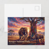 Nationaal park Kruger Zuid-Afrika Briefkaart (Voorkant / Achterkant)