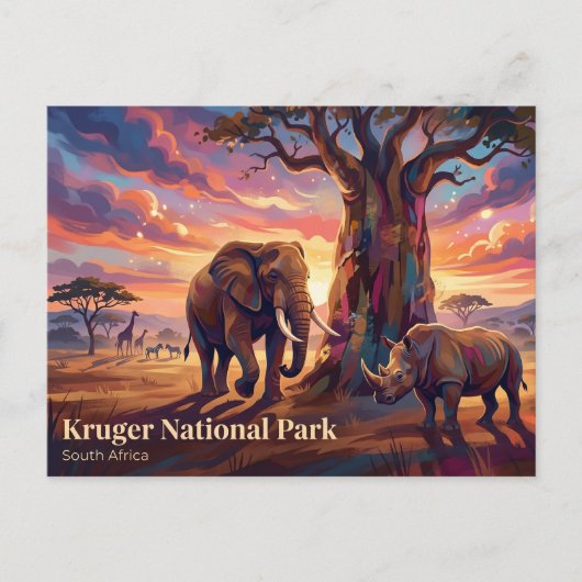 Nationaal park Kruger Zuid-Afrika Briefkaart (Voorkant)