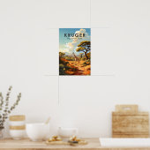 Nationaal park Kruger Zuid-Afrika Giraffe Retro Poster (Keuken)