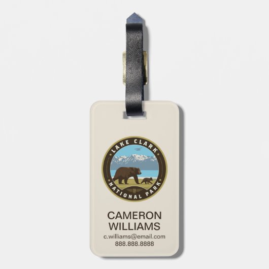 Nationaal Park Lake Clark Bagagelabel (Achterkant verticaal)