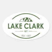 Nationaal Park Lake Clark Ovale Sticker (Voorkant)