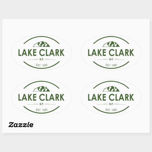 Nationaal Park Lake Clark Ovale Sticker (Vel)