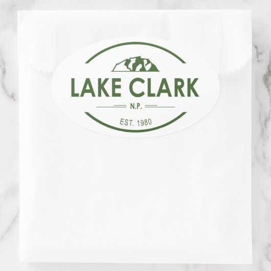 Nationaal Park Lake Clark Ovale Sticker (Tas)