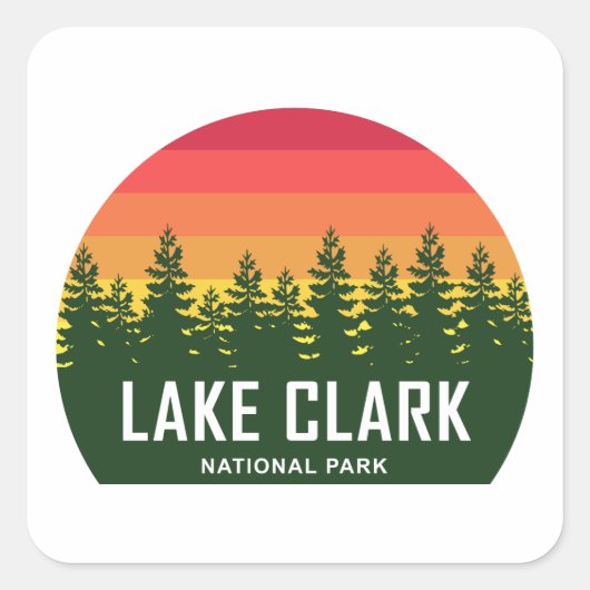 Nationaal Park Lake Clark Vierkante Sticker (Voorkant)