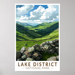 Nationaal Park Lake District Reis Kunst Vintage Poster