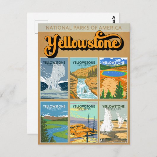 Nationaal Park Landmark Collage Briefkaart (Voorkant / Achterkant)