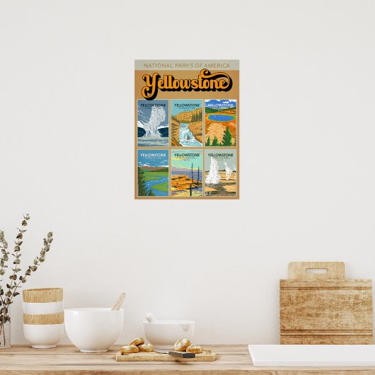 Nationaal Park Landmark Collage Poster (Keuken)