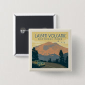 Nationaal park Lassen Volcanic | roadtrip Vierkante Button 5,1 Cm (Voorkant /achterkant)