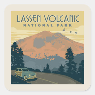 Nationaal park Lassen Volcanic   roadtrip Vierkante Sticker