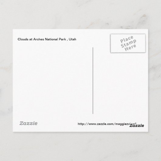 Nationaal park Lenticular Clouds Arches Briefkaart (Achterkant)