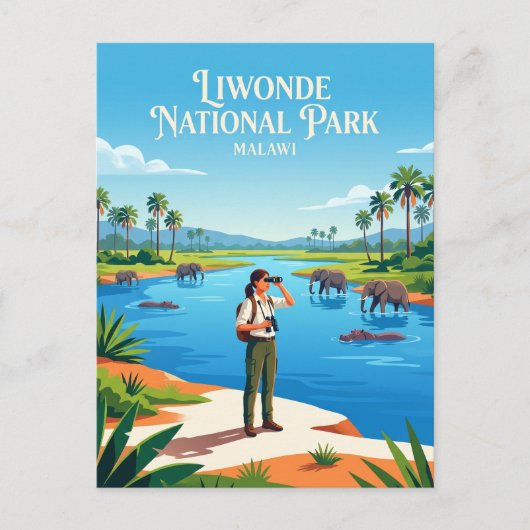 Nationaal park Liwonde Malawi Briefkaart (Voorkant)