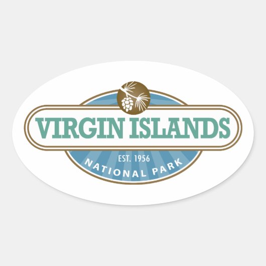 Nationaal Park Maagdeneilanden Ovale Sticker (Voorkant)