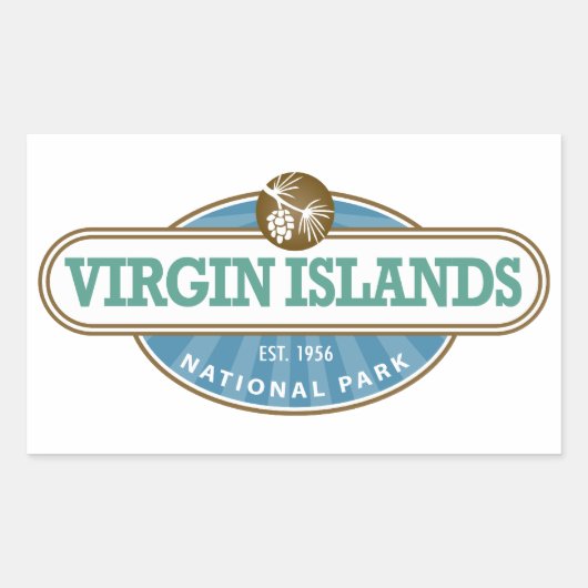 Nationaal Park Maagdeneilanden Rechthoekige Sticker (Voorkant)