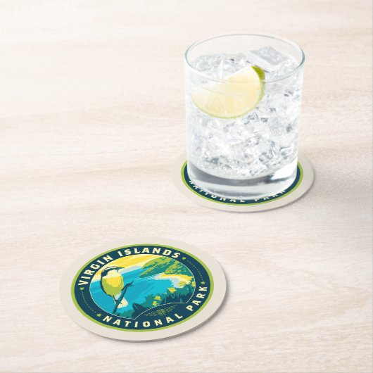 Nationaal Park Maagdeneilanden Ronde Kartonnen Onderzetter (Insitu)