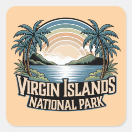 Nationaal Park Maagdeneilanden Vierkante Sticker