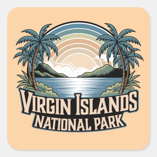 Nationaal Park Maagdeneilanden Vierkante Sticker (Voorkant)