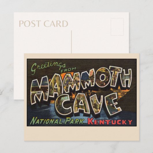Nationaal park Mammoth Cave, Kentucky  Linen Briefkaart (Voorkant / Achterkant)
