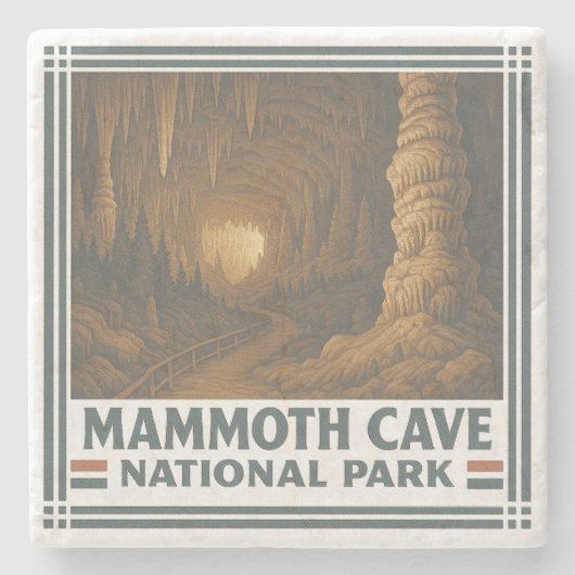 Nationaal park Mammoth Cave Stenen Onderzetter (Voorkant)
