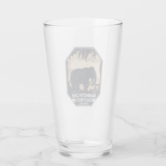 Nationaal park Mammoth Cave Wooly Mammoth Emblem Glas (Achterkant)