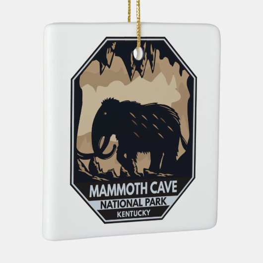 Nationaal park Mammoth Cave Wooly Mammoth Emblem Keramisch Ornament (Rechts)