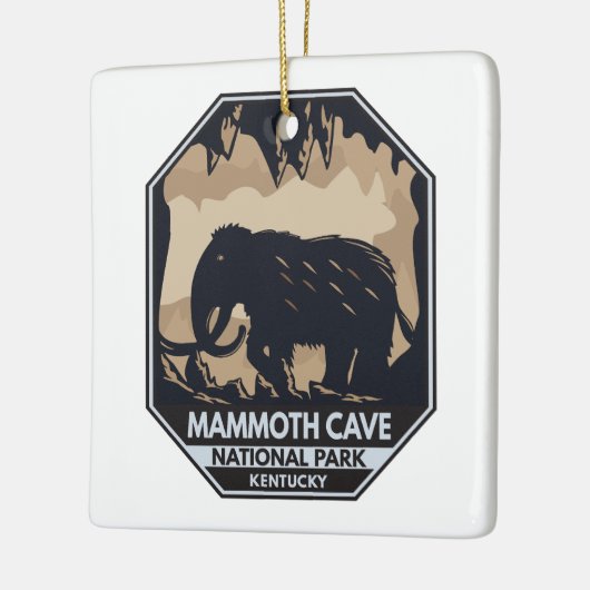 Nationaal park Mammoth Cave Wooly Mammoth Emblem Keramisch Ornament (Links)