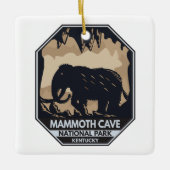 Nationaal park Mammoth Cave Wooly Mammoth Emblem Keramisch Ornament (Voorkant)