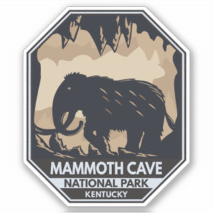 Nationaal park Mammoth Cave Wooly Mammoth Emblem Sticker
