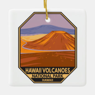 Nationaal park Mauna Kea Vintage Hawaii Volcanoes Keramisch Ornament