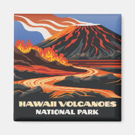 Nationaal park Mauna Loa Vintage Hawaii Volcanoes Magneet