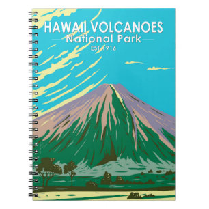 Nationaal park Mauna Loa Vintage Hawaii Volcanoes Notitieboek