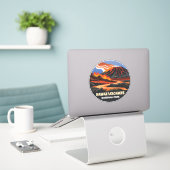 Nationaal park Mauna Loa Vintage Hawaii Volcanoes Sticker (Laptop op bureau)