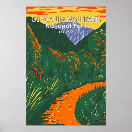 Nationaal Park McKittrick Guadalupe Mountains Poster (Voorkant)