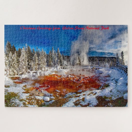 Nationaal park met geelsteen. Kerstgroeten Legpuzzel (Horizontaal)