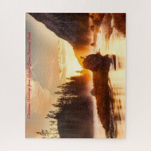 Nationaal park met geelsteen. Kerstgroeten Legpuzzel (Verticaal)